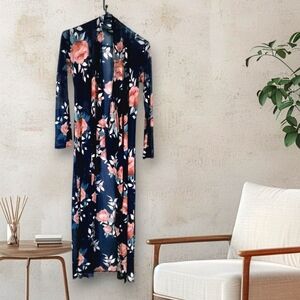 Objex Rose Floral Chiffon Sheer Mesh Duster, Tall Silhouette